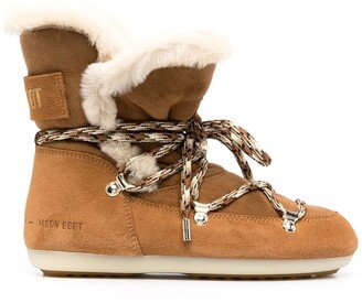 Shearling-Lined Lace-Up Boots