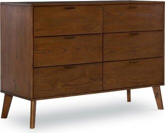 Reid Mid-Century Modern 6 Drawer Dresser Walnut