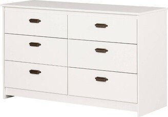 6 Drawer Hulric Double Dresser Pure White