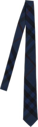 Check-Printed Pointed-Tip Tie