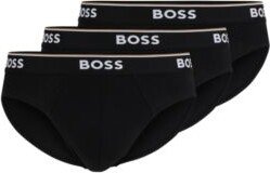 Three-pack of stretch-cotton briefs with logo waistbands