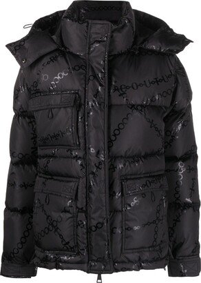 Chain-Print Puffer Jacket