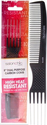 Dual Purpose Carbon Comb High Heat Resistant 8 by SalonChic for Unisex - 1 Pc Comb