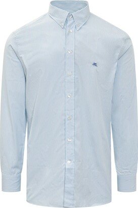 Striped Logo-Embroidered Shirt-AB