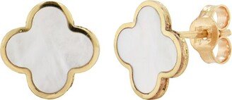 14K Mother-Of-Pearl Clover Studs