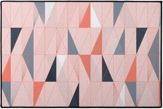 Door Mats: Mod Deco Miami Sunset - Multi Door Mat, Pink