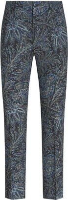 Mid-Rise Jacquard Tailored Trousers