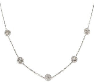 Diamond Select Cuts Silver 0.16 Ct. Tw. Diamond Round Plate Necklace