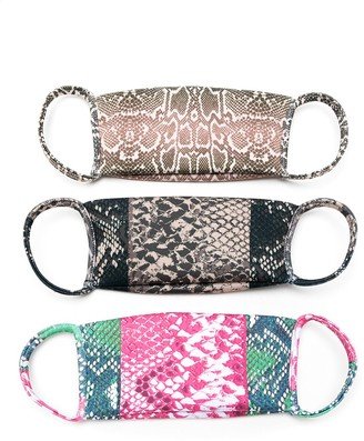 Snakeskin-Print Face Masks (Pack Of 3)