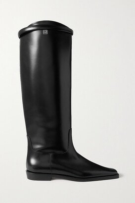 Net Sustain The Riding Leather Knee Boots - Black