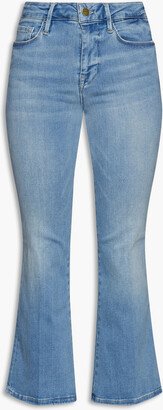 Le Crop Mini Boot faded mid-rise bootcut jeans