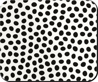 Mouse Pads: Dots - Black And White Mouse Pad, Rectangle Ornament, White