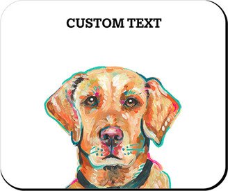 Mouse Pads: Yellow Lab Custom Text Mouse Pad, Rectangle Ornament, Multicolor