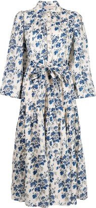 Flourish floral-print midi dress