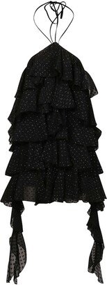 Embellished Ruffle Detailed Dress