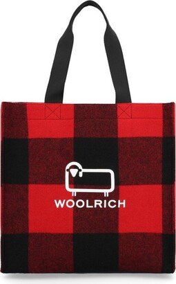 Logo Printed Open Top Tote Bag-AF