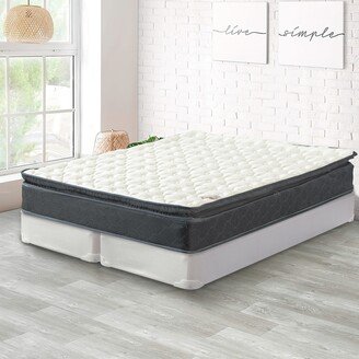 Onetan, 10-Inch Medium Pillow Top Memory Foam Pocket Coil rolled Mattress with 4 or 8 Split Wood Box Spring Set,