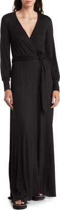 GO COUTURE Long Sleeve Maxi Wrap Dress