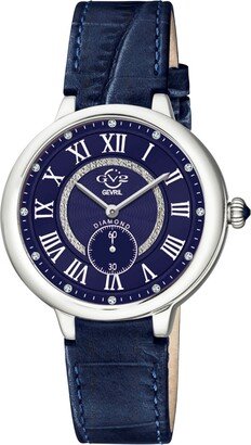 Women's Rome Swiss Quartz Blue Leather Watch 36mm