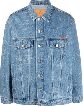 Graphic-Print Denim Jacket-AC