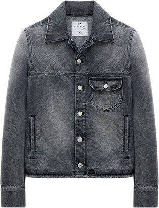 Single-Pocket Cotton Denim Jacket