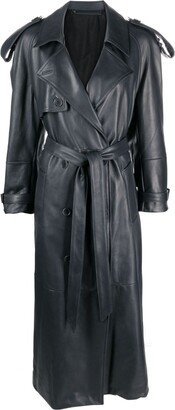 Belted Leather Coat-AH