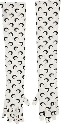 Crescent Moon Print Long Gloves