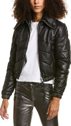 Paislee Leather Puffer Coat