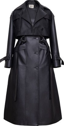 Diana Arno Gwen Two-Piece Vegan Leather Transformer Coat