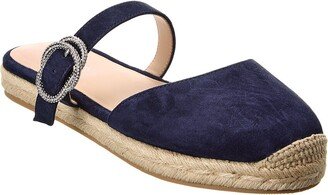 Crystal Buckle Suede Espadrille-AA