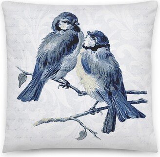 Bluebirds Pillow/Blue Birds On Handwriting Background New House Gift Home Decor Decorator Pillows Accent Includes Insert