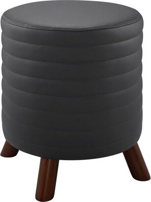 16 Rivard Round Faux Leather Upholstered Vanity Stool Ottoman