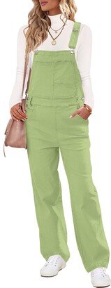 luvamia Loose Overalls for Women Casual Womens Bib Overalls Straight Overall Jumpsuit for Women Sap Green Size Large (Size 12- Size 14)