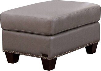 Logan Leather Ottoman Gray - Abbyson Living