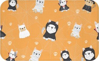 Puppy Monsters Bath Mat, Halloween Rug, Bathroom Fall Decor, French Bulldog, Cute