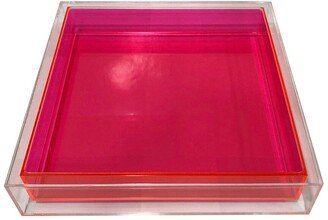 R16_Hot Pink Encased Lucite Tray