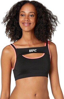 Layered Sports Bra (Black/Diva Pink) Women's Lingerie