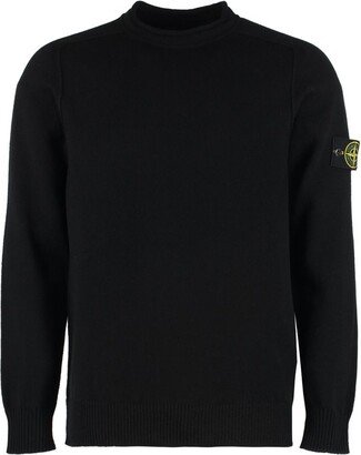 Logo Patch Detail Crewneck Sweater