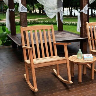 Posh Pollen Valencia Teak Outdoor Rocking Chair