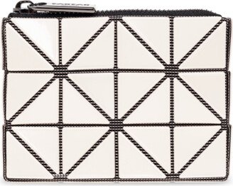 Pouch With Geometric Pattern - Cream