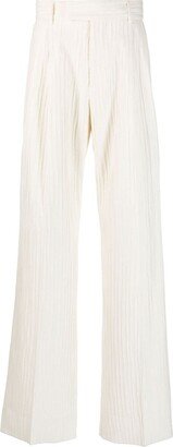 Pleated Straight-Leg Trousers-AM