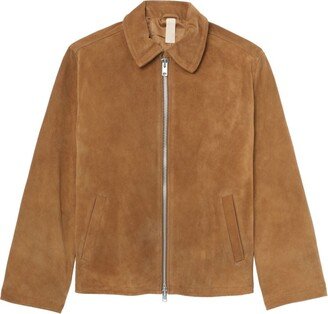 Classic-Collar Suede Jacket