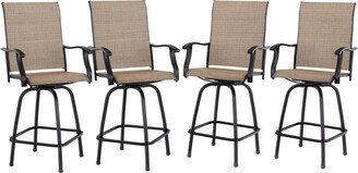 Outdoor All-Weather Swivel Patio Bar Stools With Arms