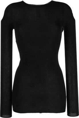 Crew-Neck Ribbed Wool Jumper