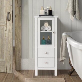 BESTCOSTY MDF Spray Paint Single Door Two Drawer Bathroom Cabinet-White