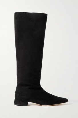 Olga Suede Knee Boots - Black