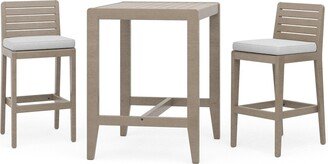 Homestyles Sustain Gray Wood Outdoor High Bistro Table and Two Stools - 30