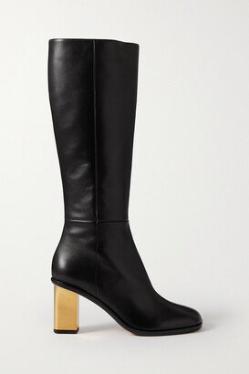 Rebecca Leather Knee Boots - Black