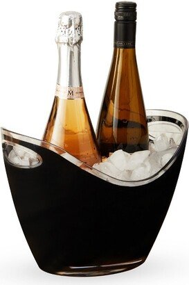 Modern Wine & Champagne Bucket | Black Ice Beverage Tub - Indoor & Outdoor Drink Bucket for Parties, Black Finish, Holds 2 Bottles