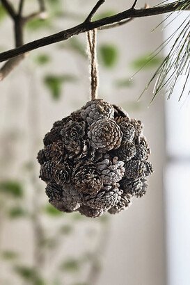 Frosted Pine Cone Ball Ornament